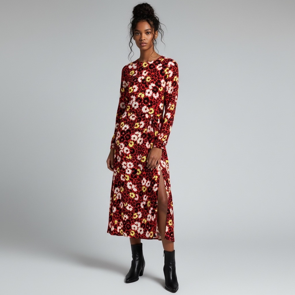 NWT THE KOOPLES Floral Red and Yellow Dress